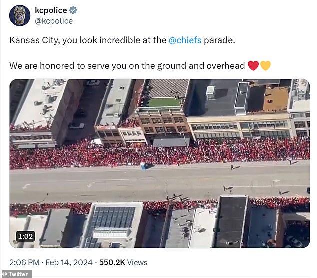 The Kansas City Police Department has been criticized for maintaining a post that showed a video of crowds celebrating with the caption 