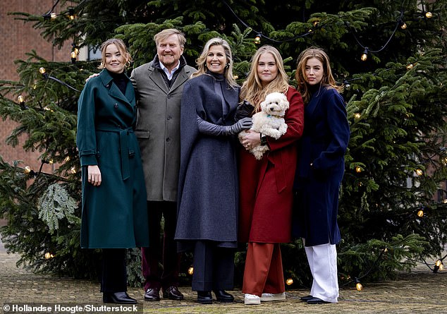 The Dutch royal family included their dog Mambo in their Christmas photo shoot this year.