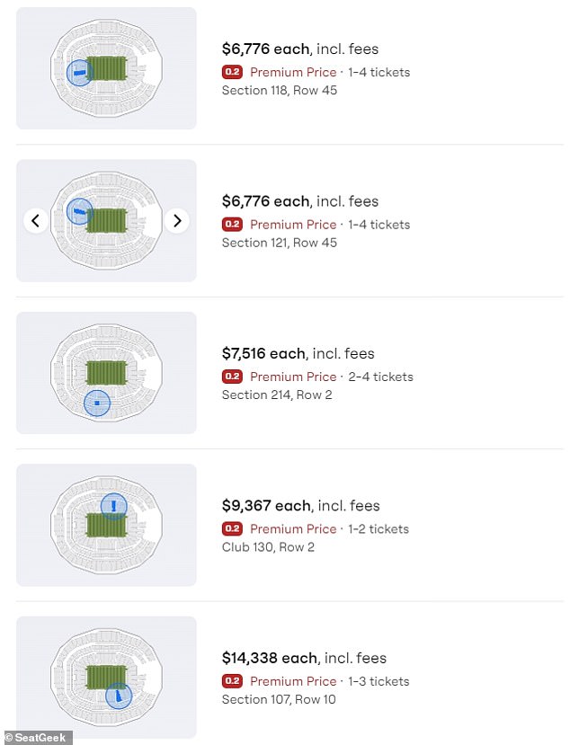 Tickets for Argentina's group stage match in Atlanta were also at exorbitant prices