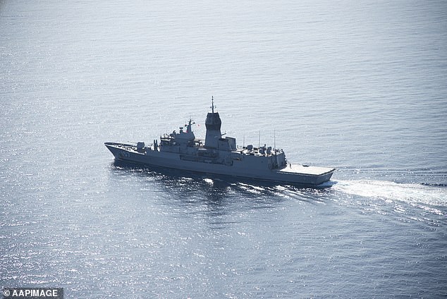 The troubled Hunter-class frigate program will be reduced from nine ships to six to make way for utility vessels (pictured, aerial view of HMAS Perth)
