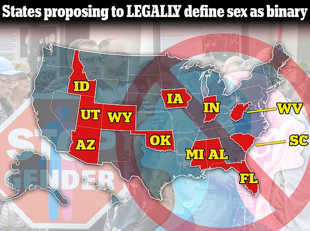 Measures to strictly define sex as male or female, or to combine the terms gender and sex, are emerging in more than a dozen U.S. states this year.