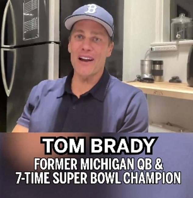 Brady was the first celebrity to appear in the Big Ten video to congratulate Clark.