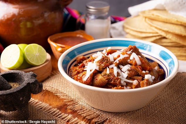 The small tripe stew is considered a powerful elixir for hangovers in Mexico