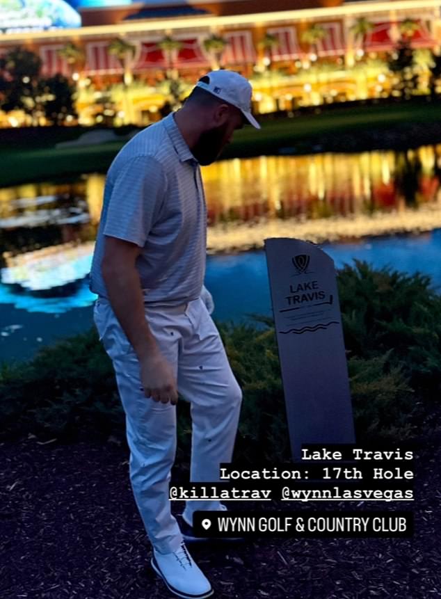 Chiefs star Travis Kelce was spotted at the Wynn Golf & Country Club in Las Vegas on Tuesday.
