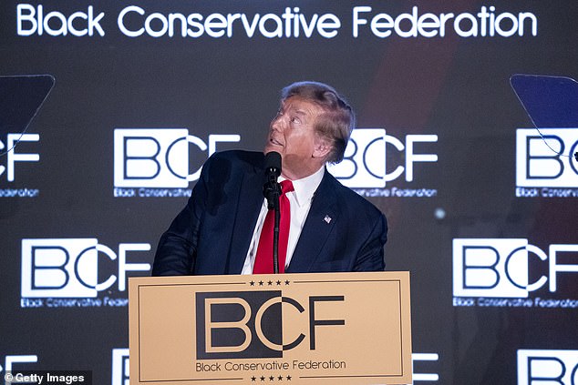 Former President Donald Trump hinted Friday night that black voters like him more now that he posed for a mugshot and was criminally charged 91 times while headlining the Black Conservative Federation Gala in Columbia, South Carolina.
