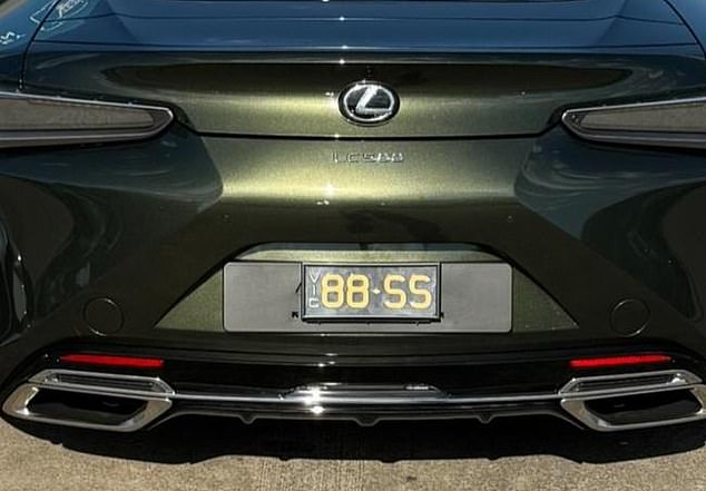 Australians were left outraged after a Lexus sports car with the Victorian license plate '88-SS' was spotted in Doncaster, north-east of Melbourne (pictured).