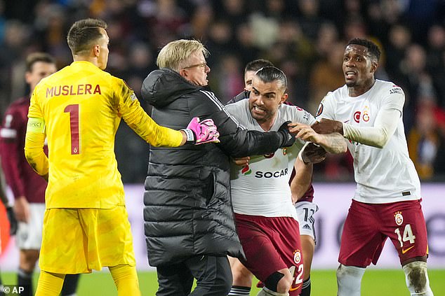 A huge fight broke out after Galatasaray were eliminated from the Europa League on Thursday night.
