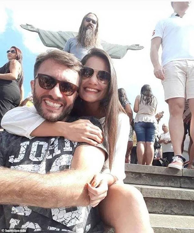 Wait a minute!  A mischievous photobomber in Brazil decided it's time to 'redeem' this photo with unexpected charm