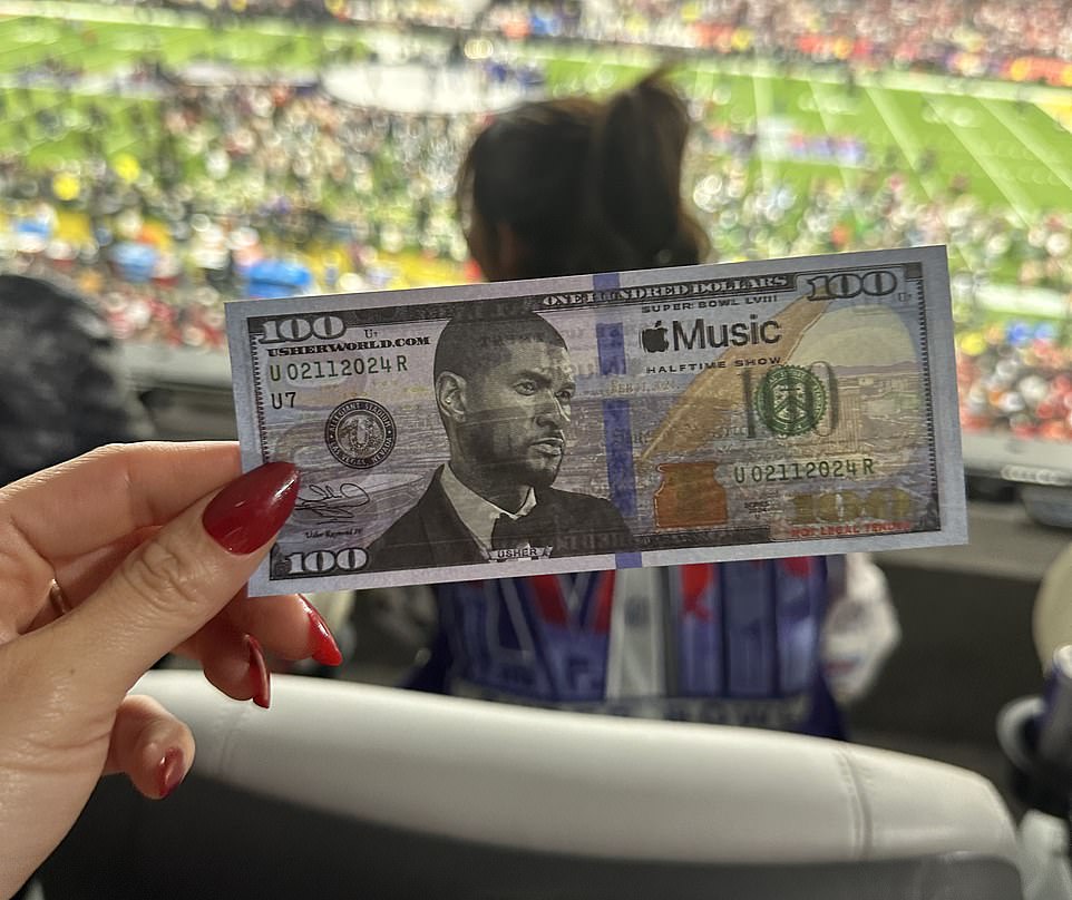 Henry's guests enjoyed Usher's star-studded performance, rocking the crowd and raining $100 'Usher bills' into the stadium before the game heated up and went into overtime.