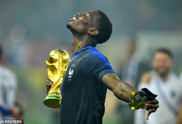 Paul Pogba, pictured here winning the 2018 World Cup with France, has been banned from football for four years for doping.