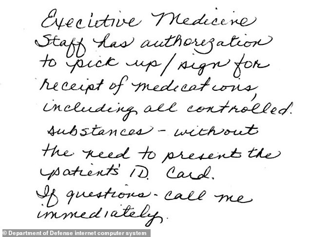Investigators found a note from March 2014 with instructions for delivering medications, 