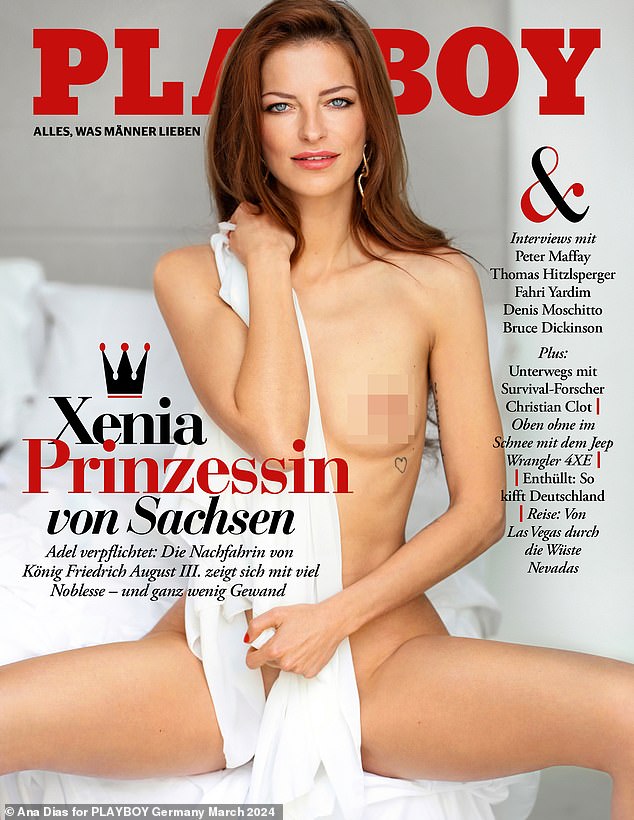 The front cover of today's edition of Playboy Germany, featuring Princess Xenia