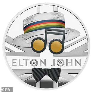 Rocket Man: Elton John coins were originally sold for £65 but can now be purchased from dealers such as Crawley Coins for £50