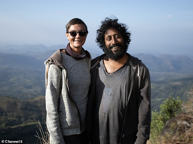 A couple told Ben Fogle how they escaped the London rat race to live off the grid on a mountaintop in Sri Lanka.  In the photo: Anke Dias Weerasinha, 47 years old (left) and her husband Naveen Dias Weerasinha, 36 (right).