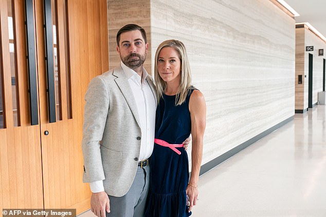 Amanda Zurawski, 36 years old from Texas [pictured right with her husband] has chosen to move her frozen embryos out of state out of fear that her state could follow Alabama's lead and block her from starting a family on her terms.