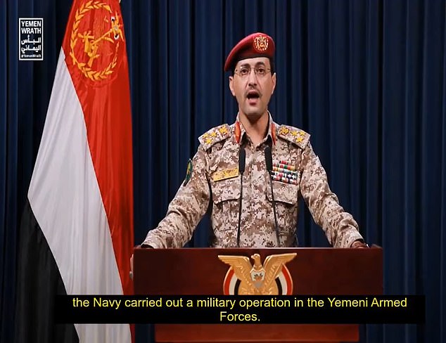 Yemen's Iran-aligned Houthis fired naval missiles at the British ship 'LYCAVITOS' in the Gulf of Aden, the group's military spokesman Yahya Sarea said in a televised speech today.