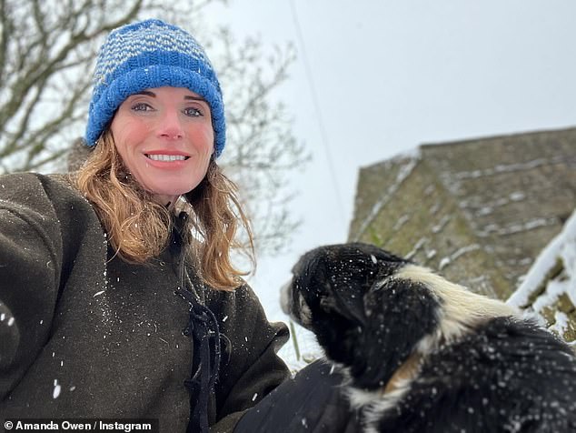 The shepherdess, who apparently plans to return to screens, shared snaps as snow covered the farm.