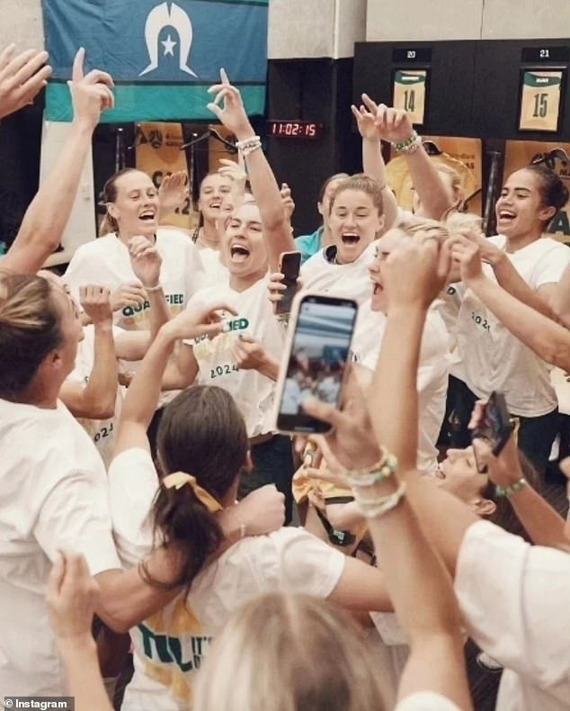 Fowler's photo dump included an image of the Matildas celebrating qualifying for the Paris Olympics.