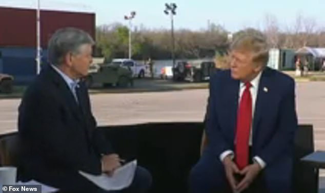 Trump spoke with Sean Hannity during his visit to the US-Mexico border in Texas.