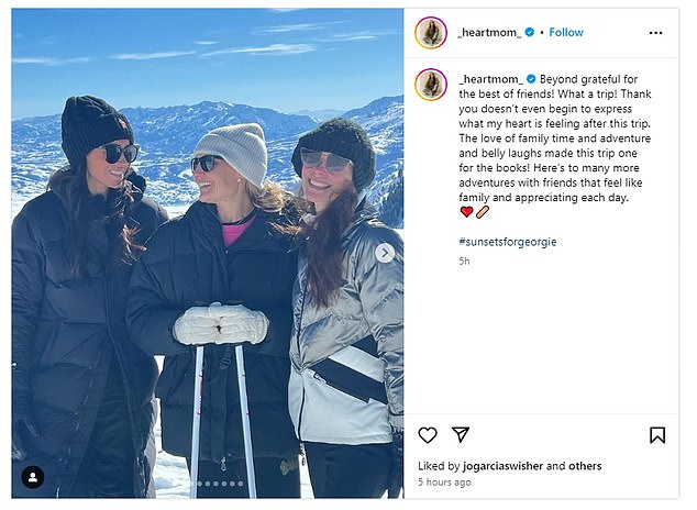 Former model Kelly McKee Zajfen posted a photo of the trio in Utah on Instagram today