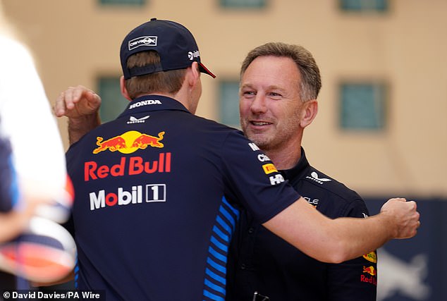 Horner hugs three-time champion Verstappen in Bahrain ahead of 2024 premiere