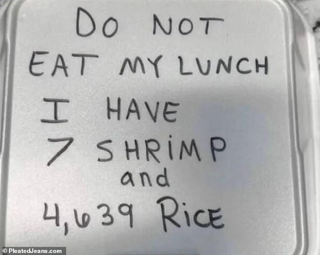 This person left a threatening note for his co-workers, even counting the grains of rice in his meal.