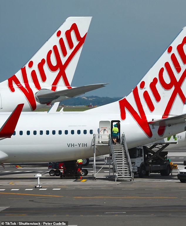 The passenger thanked Virgin Australia (file image pictured) for taking care of her dog who flew with her on board the plane.