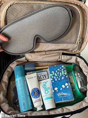 The Briggs & Riley amenity bag with L¿Occitane items that each passenger receives