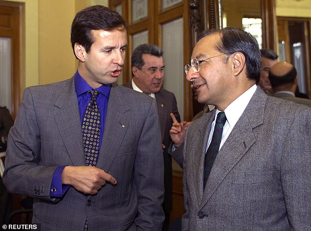 As ambassador to Bolivia, Rocha (right) intervened directly in the 2002 presidential race.