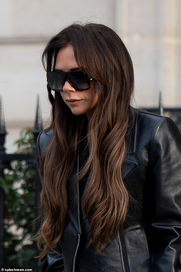 Victoria completed her look with a pair of her signature oversized sunglasses.