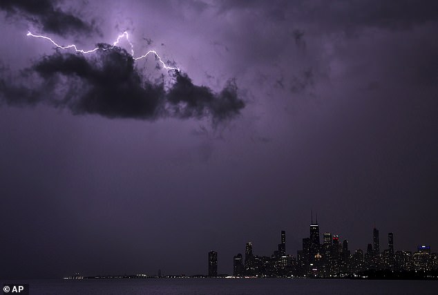 According to meteorologist Chris Vagasky, who works at the University of Wisconsin-Madison, lightning kills or maims about 250,000 people worldwide each year. Above, lightning strikes Chicago during two days of unusually warm weather, February 27, 2024