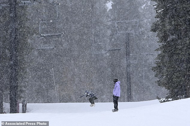 Skiers enjoy a day of skiing and snow at North Star California Resort in Truckee, California, on Thursday.