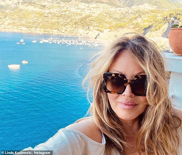 The 66-year-old former actress shared photos of herself on vacation last year; she looks half his age