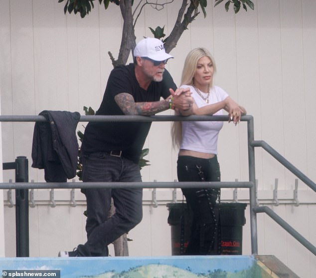 Both exes were dressed casually and appeared to share punk-inspired styles. Tori wore a white crop top with black flared cargo jeans decorated with dangling straps, while Dean wore a black T-shirt with charcoal jeans and a white baseball cap.
