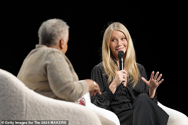 Paltrow said white women should learn 'ruthless self-acceptance' from their 'black sisters' during a talk with Dr. Ella Bell at the MAKERS Conference in Beverly Hills, California, on Thursday.