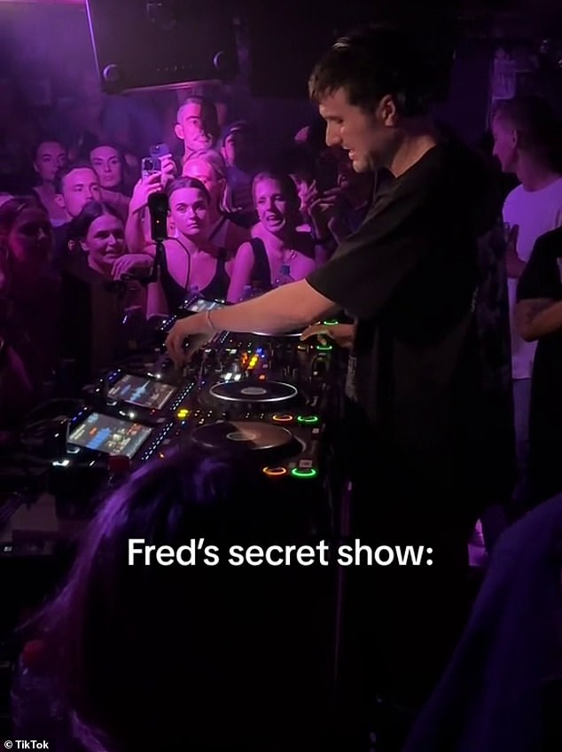 He's been treating his Australian fans to a series of surprise shows since landing, playing an intimate show at a Sydney nightclub (pictured) earlier this week.