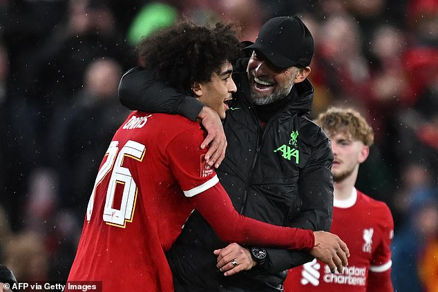 Jurgen Klopp praised 18-year-old Jayden Danns after he scored twice to help Liverpool beat Southampton 3-0 in the FA Cup.
