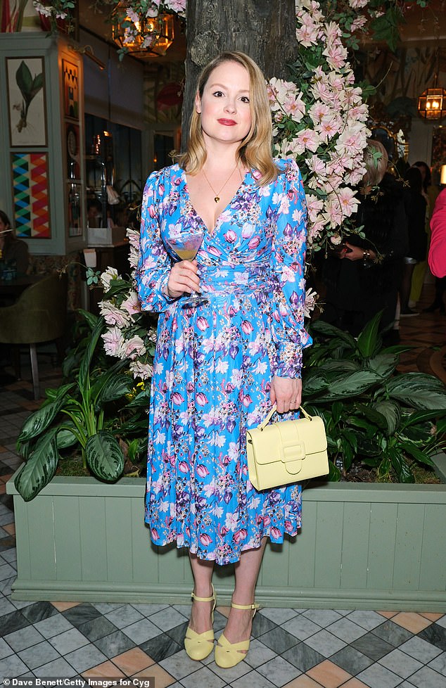 Welsh actress Kimberly Nixon looked beautiful in a blue floral dress