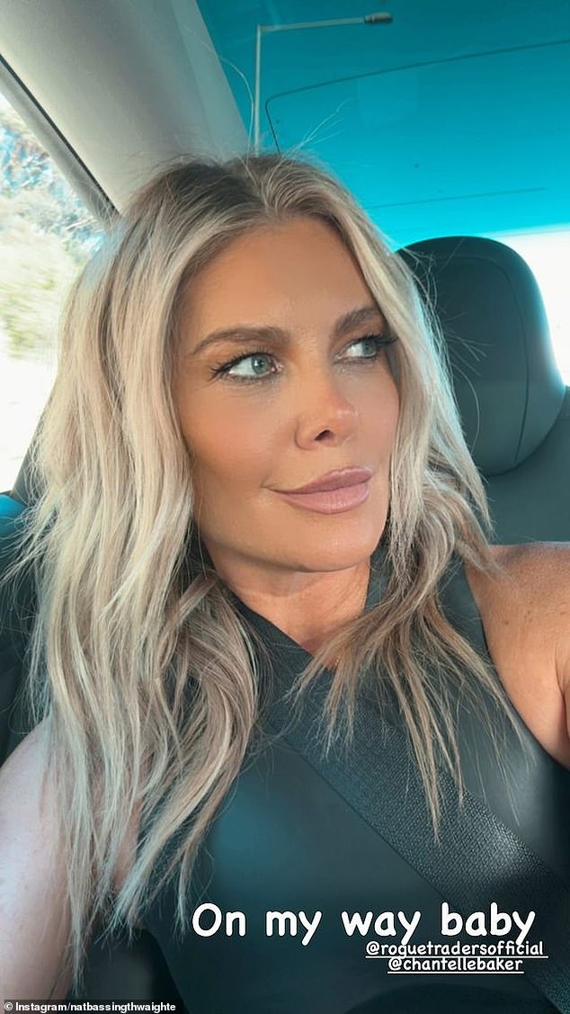 Natalie Bassingthwaighte (pictured), who debuted her romance with a woman earlier this year, shared a glimpse of her trip on the way to the show.