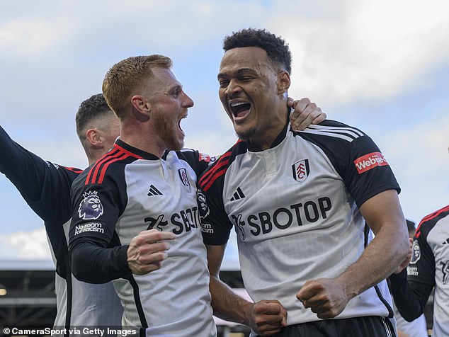 Rodrigo Muñiz (right) doubled Fulham's lead with a header in the 32nd minute.