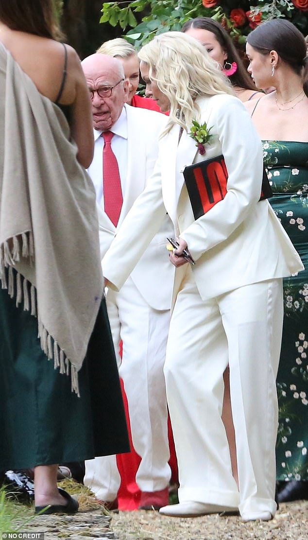 Media mogul Rupert Murdoch with Elizabeth Murdoch at Charlotte's wedding