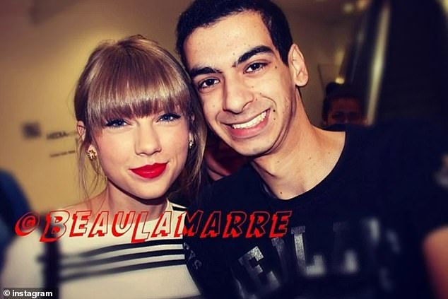 Lamarre-Condon was obsessed with celebrities and the fame that came with being photographed or videotaped with them. He appears in the photo with Taylor Swift.