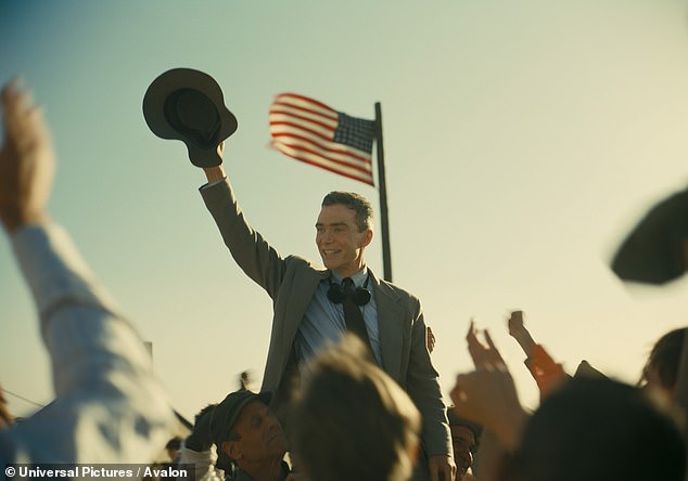Murphy as J. Robert Oppenheimer in the historical biopic Oppenheimer.  He is the bookmakers' favorite to take home the Best Actor award at the Oscars next Sunday for the film.