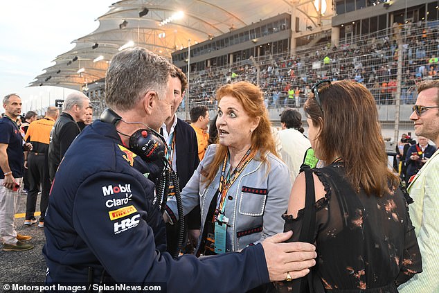 Take notes from Fergie? Christian Horner was seen having a lively conversation with the Duchess of York