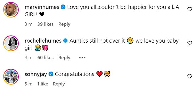 Aston's JLS bandmate Marvin Humes and his wife, This Morning presenter Rochelle Humes, were quick to congratulate the couple.