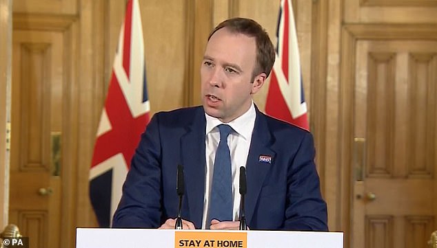 Then-Health Secretary Matt Hancock answers media questions at a Covid briefing in Downing Street in March 2020.