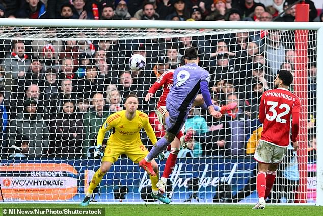 The striker put Liverpool ahead in the ninth minute of added time at the City Ground