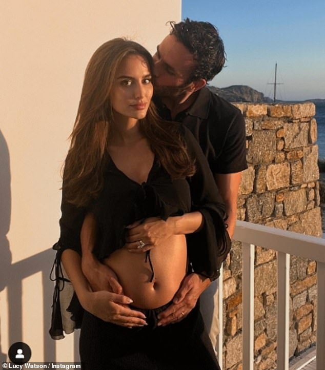 The influencer announced in September 2023 that she was pregnant with her first child while posing with her husband James while on vacation in Mykonos.