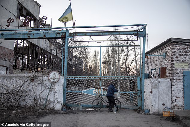 In the United States, Republicans have tried to block military aid to Ukraine in a partisan showdown with Democrats in Congress over immigration (pictured: a partially destroyed factory outside Toretsk, Ukraine).
