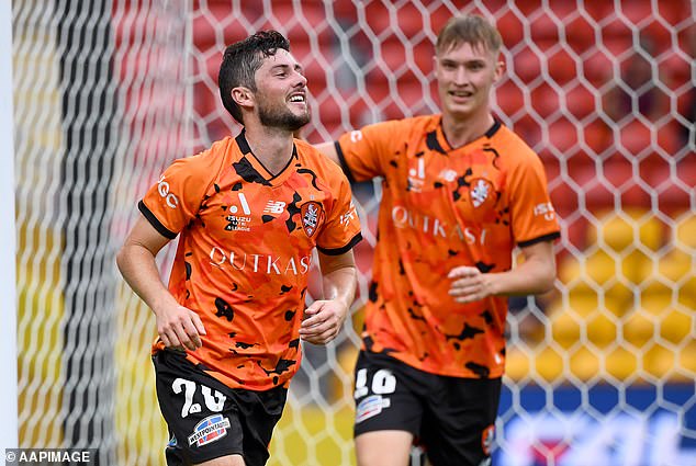 The Roar beat Melbourne Victory 3-2 at Suncorp Stadium (pictured left, Marco Walen celebrates after scoring for Brisbane)